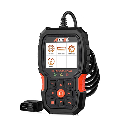 ANCEL HD601 Enhanced Heavy Duty Truck All System Code Reader 2 in 1 Diesel and Car OBD2/HDOBD Diagnostic Scanner Tool