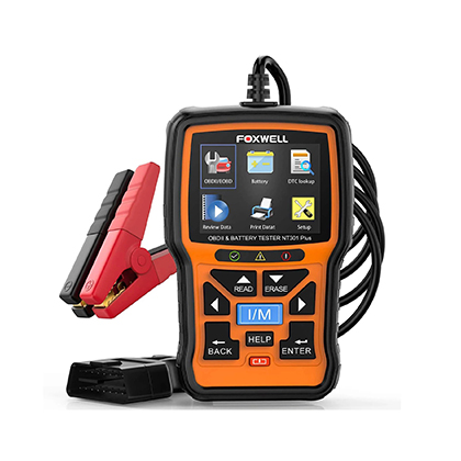 FOXWELL NT301 Plus Car OBD2 Scanner 12V Battery Tester O2 Monitor Scan Tools Engine Code Reader for OBDII Cars 