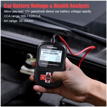 FOXWELL BT100 PRO Car Battery Tester For Flooded AGM GEL 100 to 1100CCA 200AH 6V 12V Battery Health Analyzer Diagnostic Tool-Obdzon-3