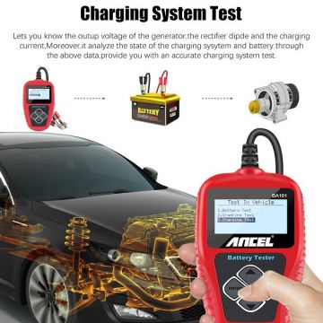 ANCEL BA101 battery load tester Car Battery Tester 100-2000CCA Digital Analyzer 12V tester PK KW600-Obdzon-3