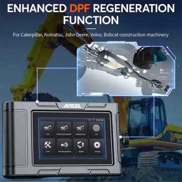 ANCEL HD3600 Construction Machinery Diesel Scan Tool with DPF Regeneration Full System Heavy Duty Truck Scanner for Caterpillar, Komatsu, John Deere, Volvo-Obdzon-1