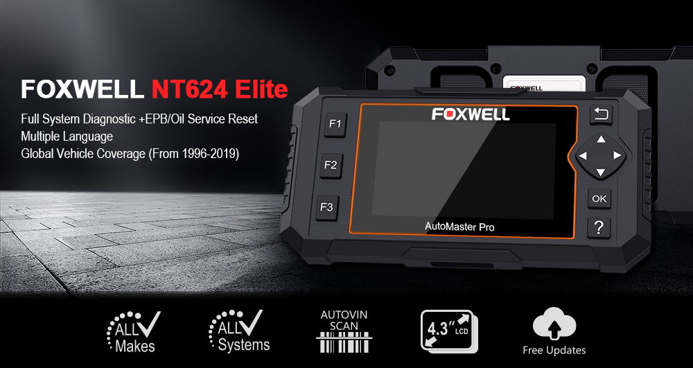 Foxwell NT624 Elite OBD2 EOBD Automotive Scanner Full System Code Reader