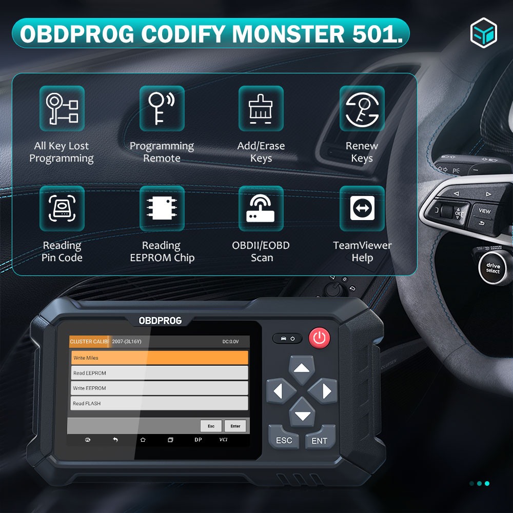 OBDPROG Codify Monster 501 Auto Key Master OBDII EOBD Diagnosis Programming Erase Keys Read Key Numbers Scanner Functions.jpg